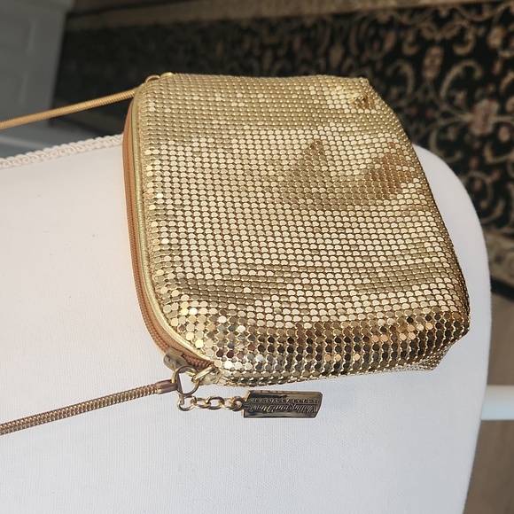 WHITING & DAVIS Bag Crossbody Gold Mesh Vintage - Picture 16 of 16